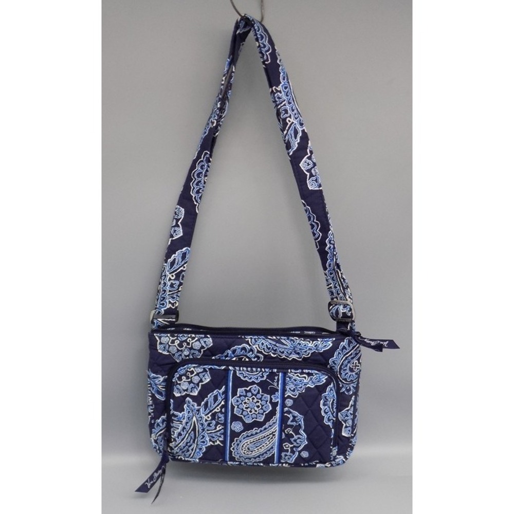 Vera Bradley Little Hipster Quilted Crossbody in Blue Bandana Retired Organizer